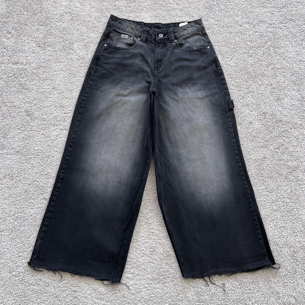 The‎ Ragged Priest Wide Leg Carpenter Jeans Womens 28 Charcoal Black High Rise